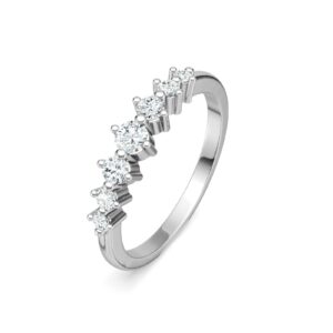 Coroncina Moissanite Band Ring in Sterling Silver