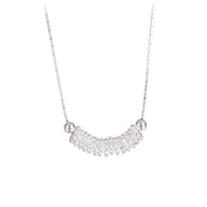 Geometric Beaded Design Silver 925 Sterling Silver Chain Necklace with Adjustable Length for Women 2025 Fashion Modern Elegant Gift